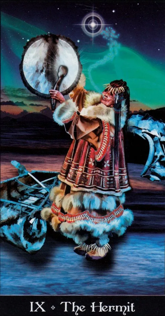 The Hermit card from the Tarot Apokalypsis deck