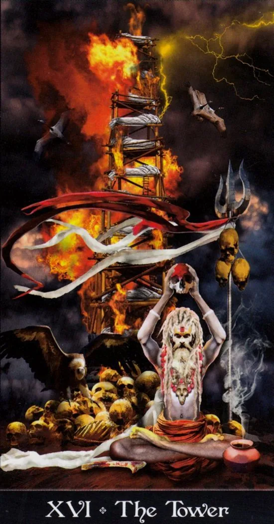 The Tower card from the Tarot Apokalypsis deck