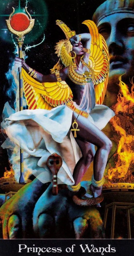 Princess of Wands card from the Tarot Apokalypsis deck