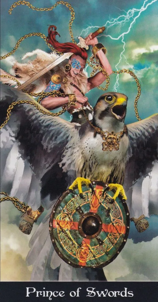 Prince of Swords card from the Tarot Apokalypsis deck