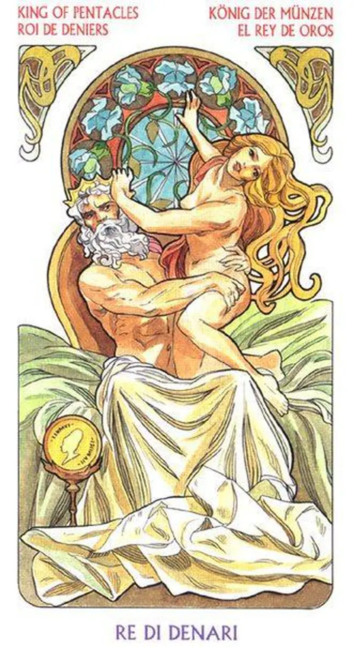 King of Pentacles - Tarot Art Nouveau - Tarot Deck by Antonella Castelli