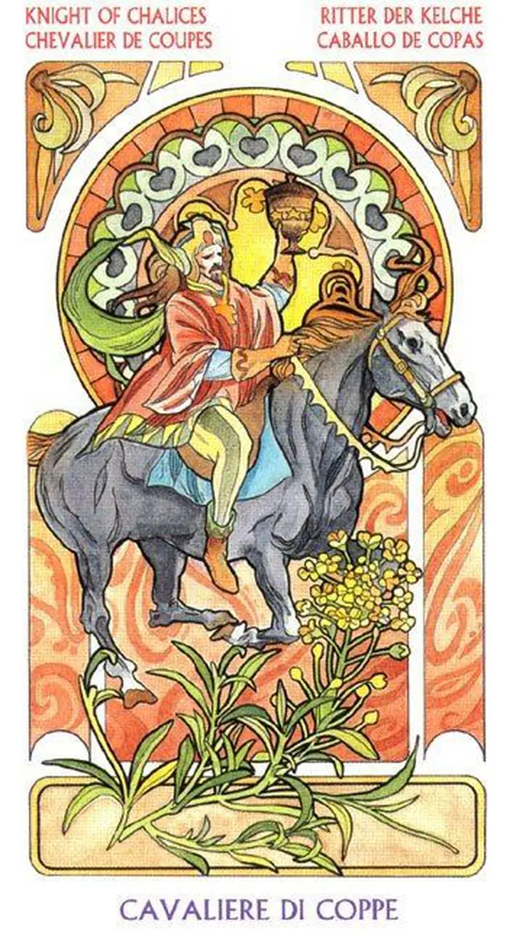 Knight of Chalices - Tarot Art Nouveau - Tarot Deck by Antonella Castelli