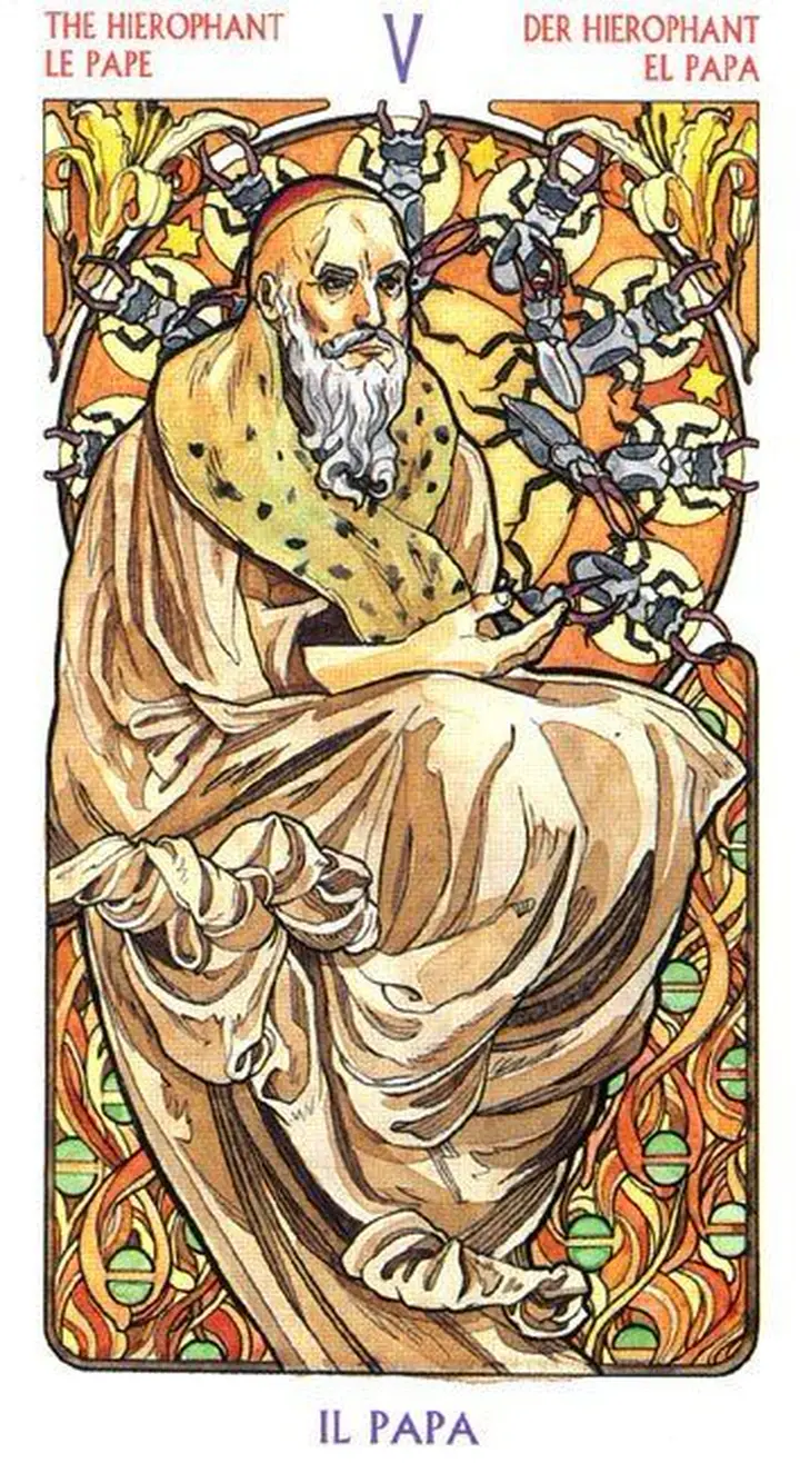 The Hierophant - Tarot Art Nouveau - Tarot Deck by Antonella Castelli