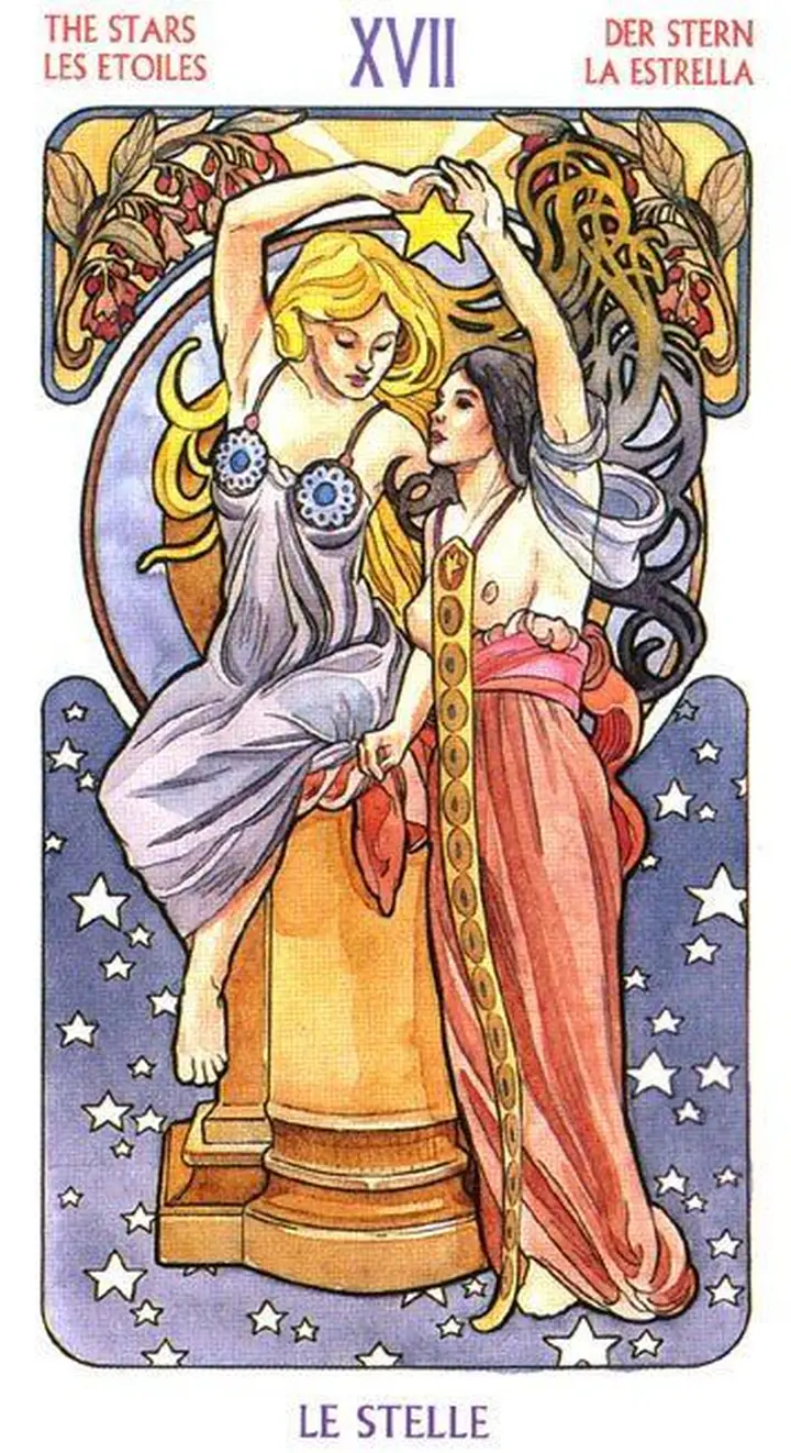 The Stars - Tarot Art Nouveau - Tarot Deck by Antonella Castelli