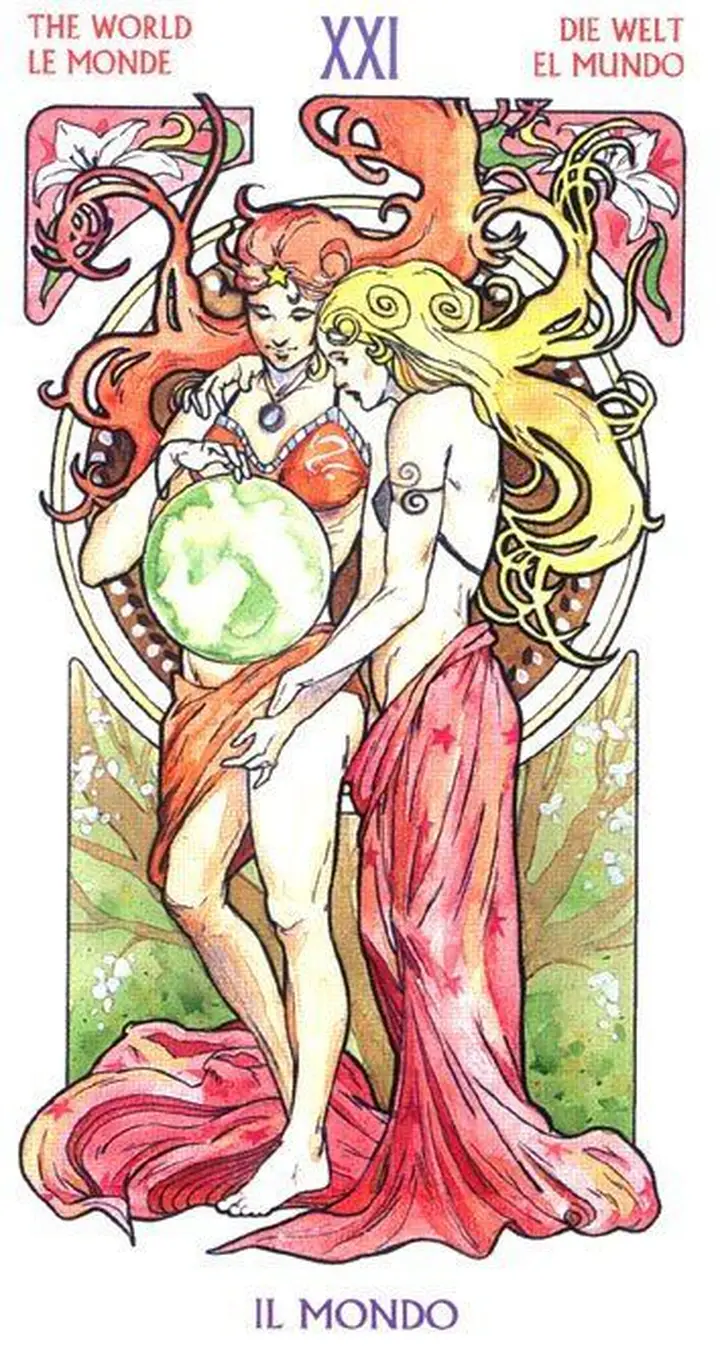 The World - Tarot Art Nouveau - Tarot Deck by Antonella Castelli
