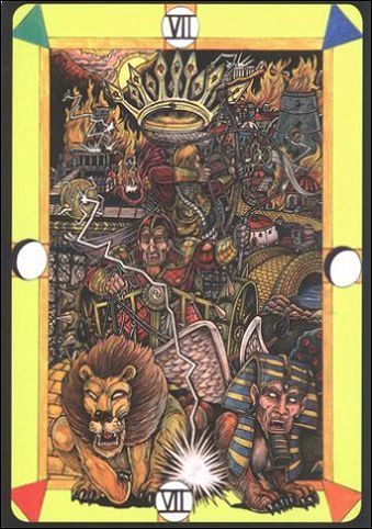 Major · VII — source 11 card front from Tarot D: The Didactic Tarot; descriptive source-symbol identifier, not a guidebook title