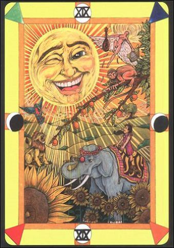 Major · XIX — source 23 card front from Tarot D: The Didactic Tarot; descriptive source-symbol identifier, not a guidebook title