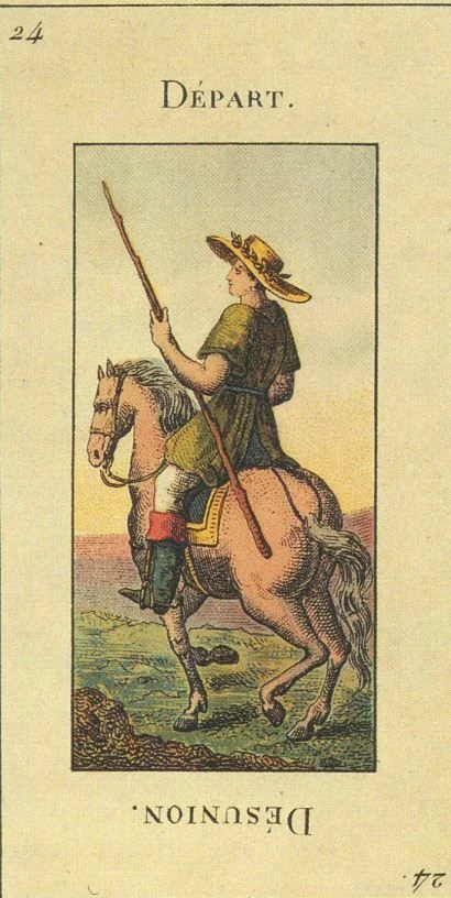 24 — Départ card from the Tarot Etteilla deck