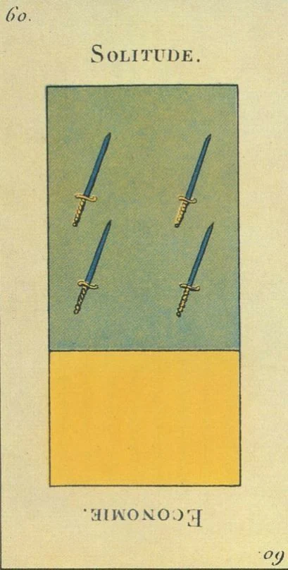 60 — Solitude card from the Tarot Etteilla deck