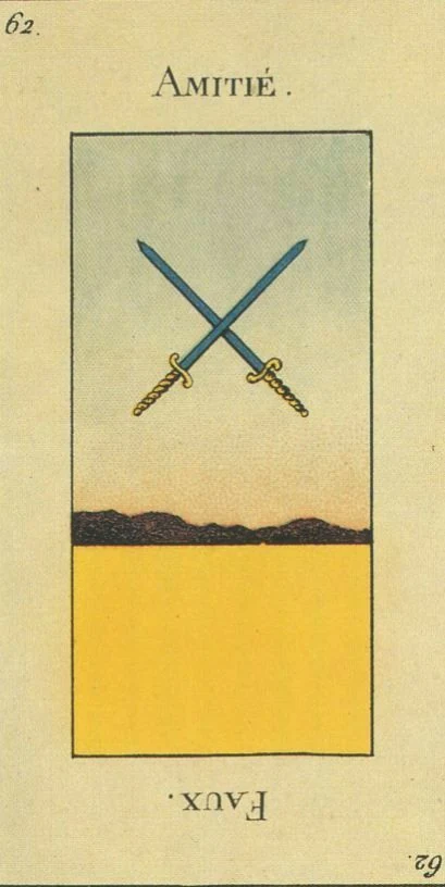 62 — Amitié card from the Tarot Etteilla deck