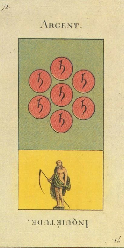 71 — Argent card from the Tarot Etteilla deck