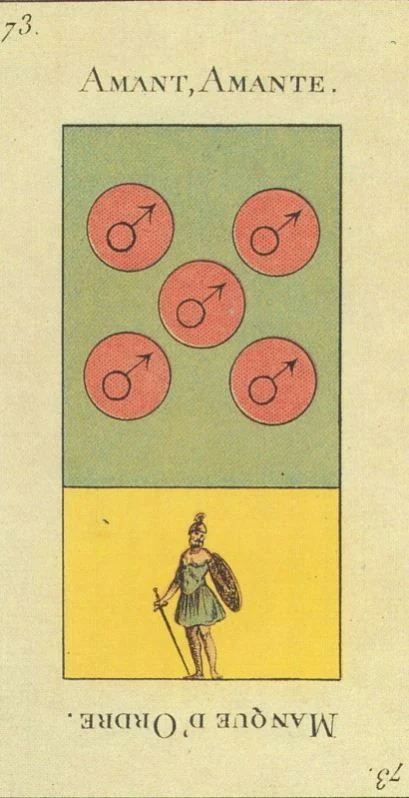 73 — Amant, Amante card from the Tarot Etteilla deck
