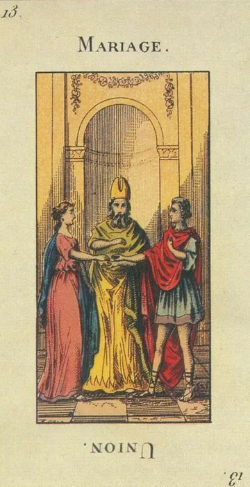 13 — Mariage card from the Tarot Etteilla deck