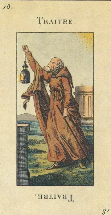 18 — Traître card from the Tarot Etteilla deck