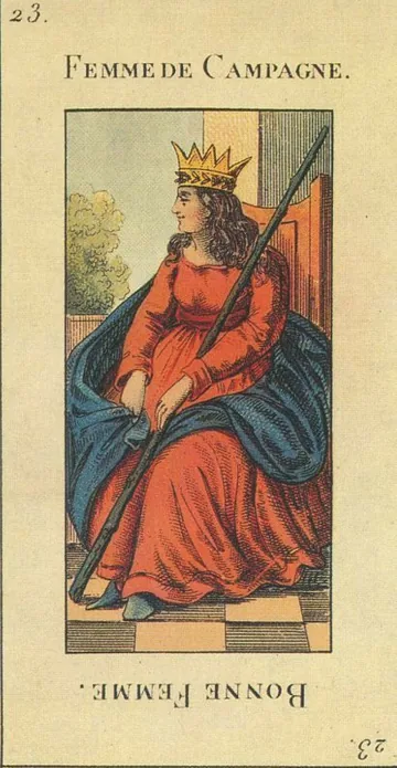 23 — Femme de Campagne card from the Tarot Etteilla deck