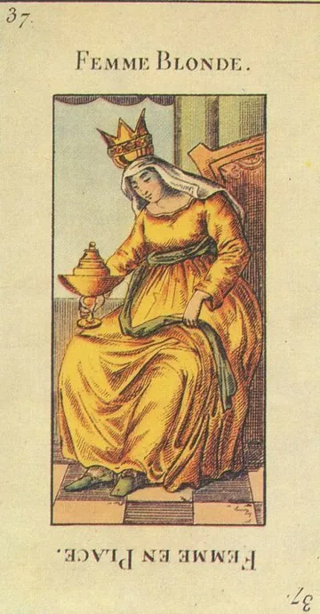 37 — Femme Blonde card from the Tarot Etteilla deck