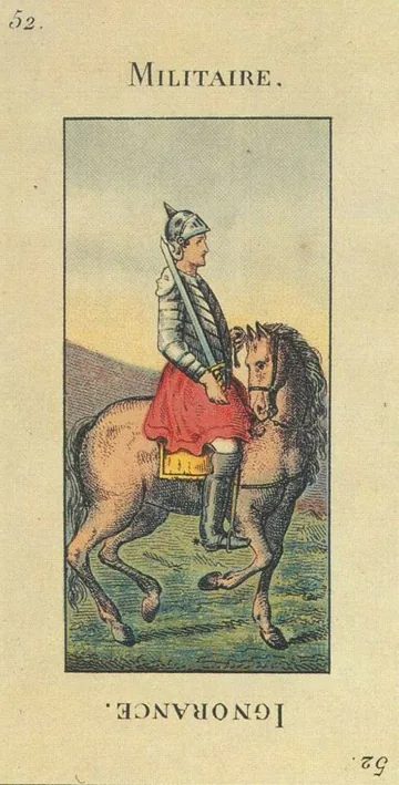 52 — Militaire card from the Tarot Etteilla deck