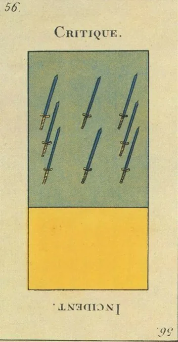 56 — Critique card from the Tarot Etteilla deck