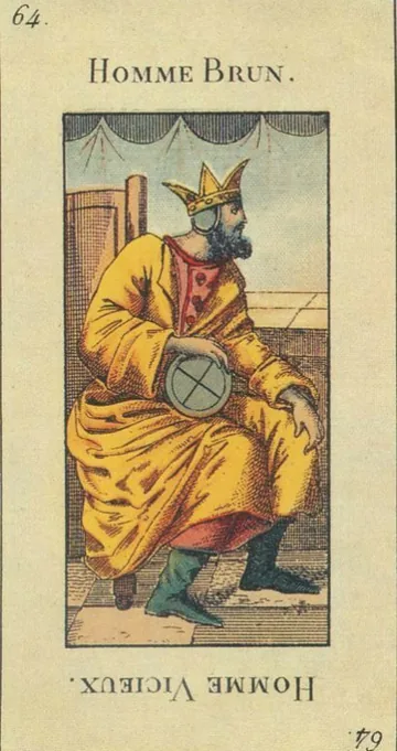 64 — Homme Brun card from the Tarot Etteilla deck