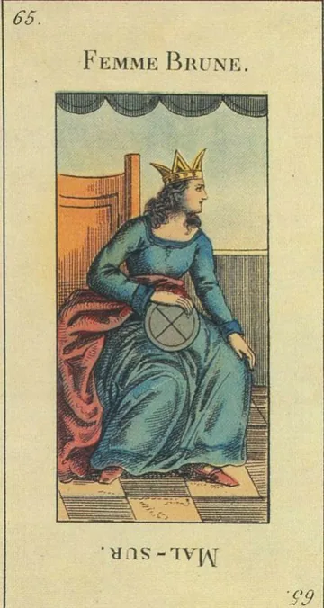 65 — Femme Brune card from the Tarot Etteilla deck