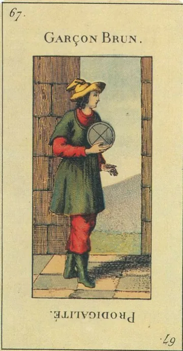 67 — Garçon Brun card from the Tarot Etteilla deck