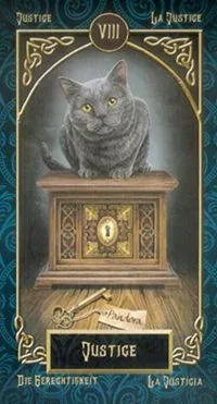 Tarot Familiars Review 7 Justice card from Tarot Familiars