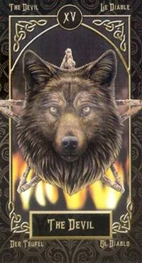The Devil card from the Tarot Familiars deck