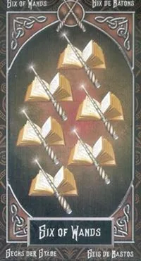 6 of Wands card from the Tarot Familiars deck