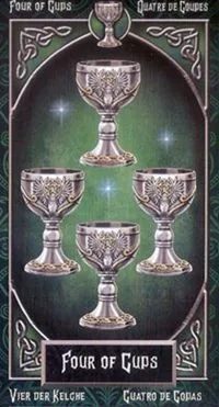 4 of Cups card from the Tarot Familiars deck