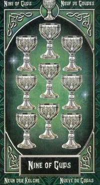 9 of Cups card from the Tarot Familiars deck