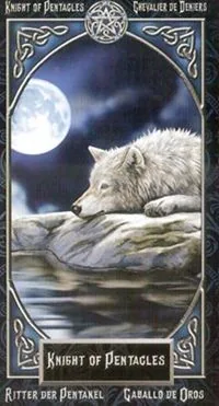 Knight of Pentacles card from the Tarot Familiars deck