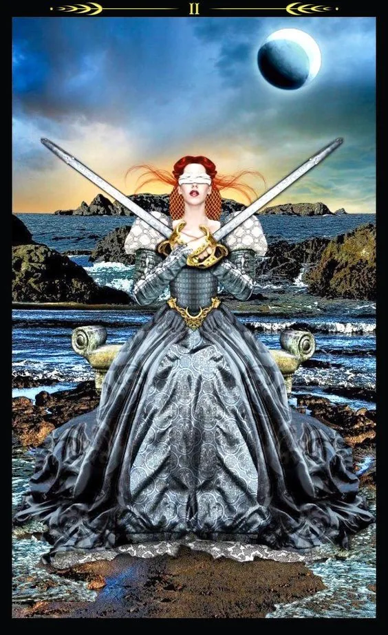 2 of Swords - Tarot Illuminati - Tarot Deck by Erik C. Dunne