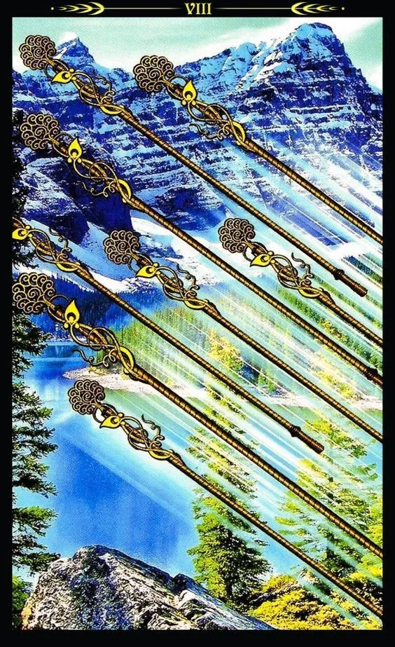 8 of Wands - Tarot Illuminati - Tarot Deck by Erik C. Dunne