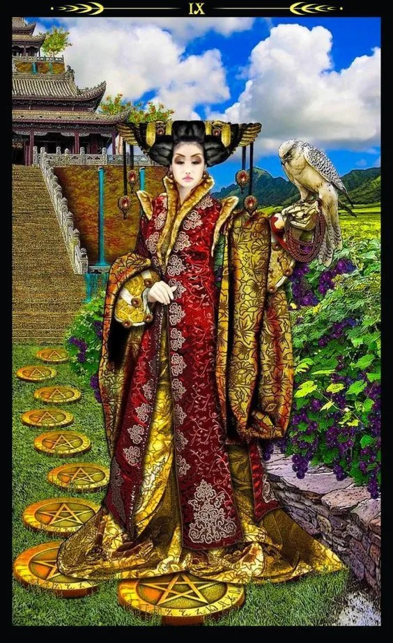 9 of Pentacles - Tarot Illuminati - Tarot Deck by Erik C. Dunne