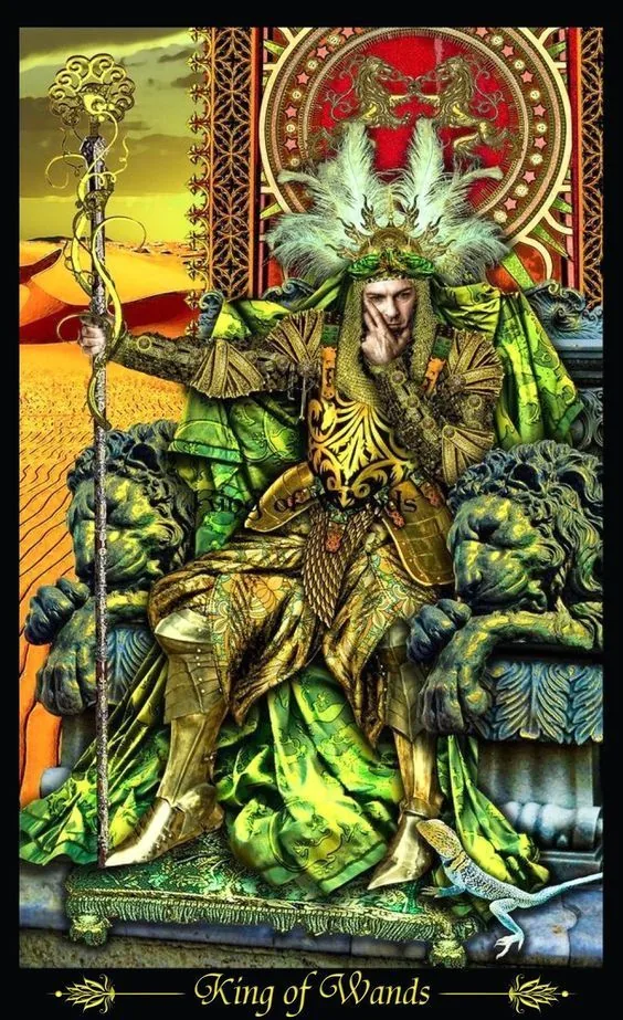 King of Wands - Tarot Illuminati - Tarot Deck by Erik C. Dunne
