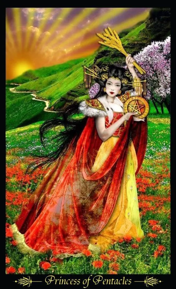 Princess of Pentacles - Tarot Illuminati - Tarot Deck by Erik C. Dunne