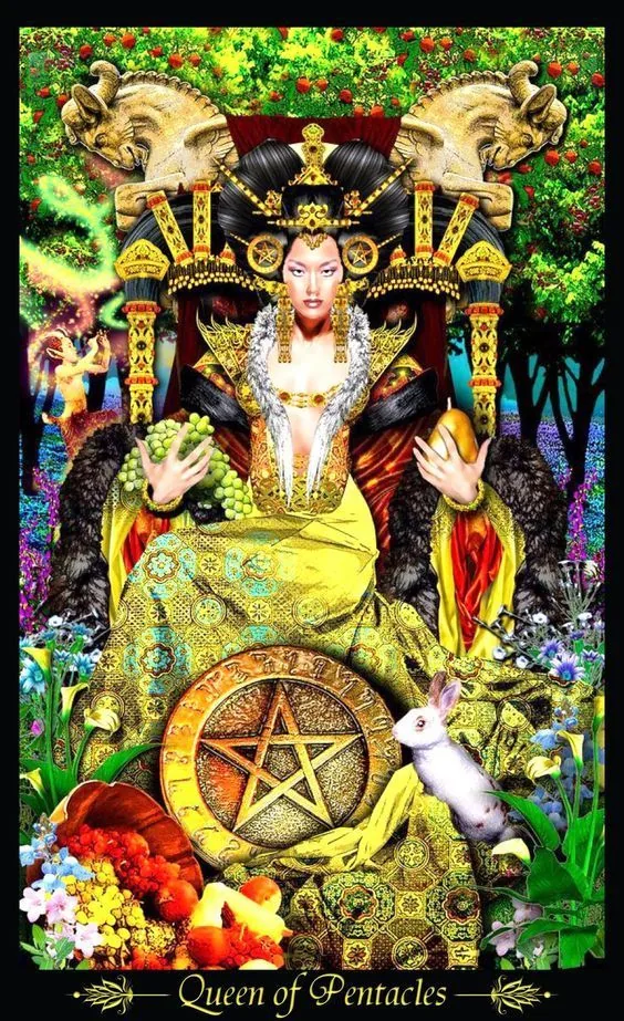 Queen of Pentacles - Tarot Illuminati - Tarot Deck by Erik C. Dunne