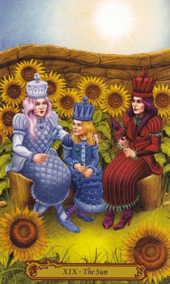 The Sun card from the Tarot In Wonderland deck