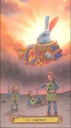 Judgement card from the Tarot In Wonderland deck