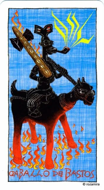 Caballo de Bastos - Tarot Lukumi - Luigi Scapini