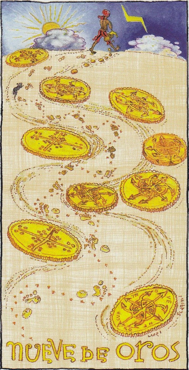 Nueve de Oros - Tarot Lukumi - Luigi Scapini