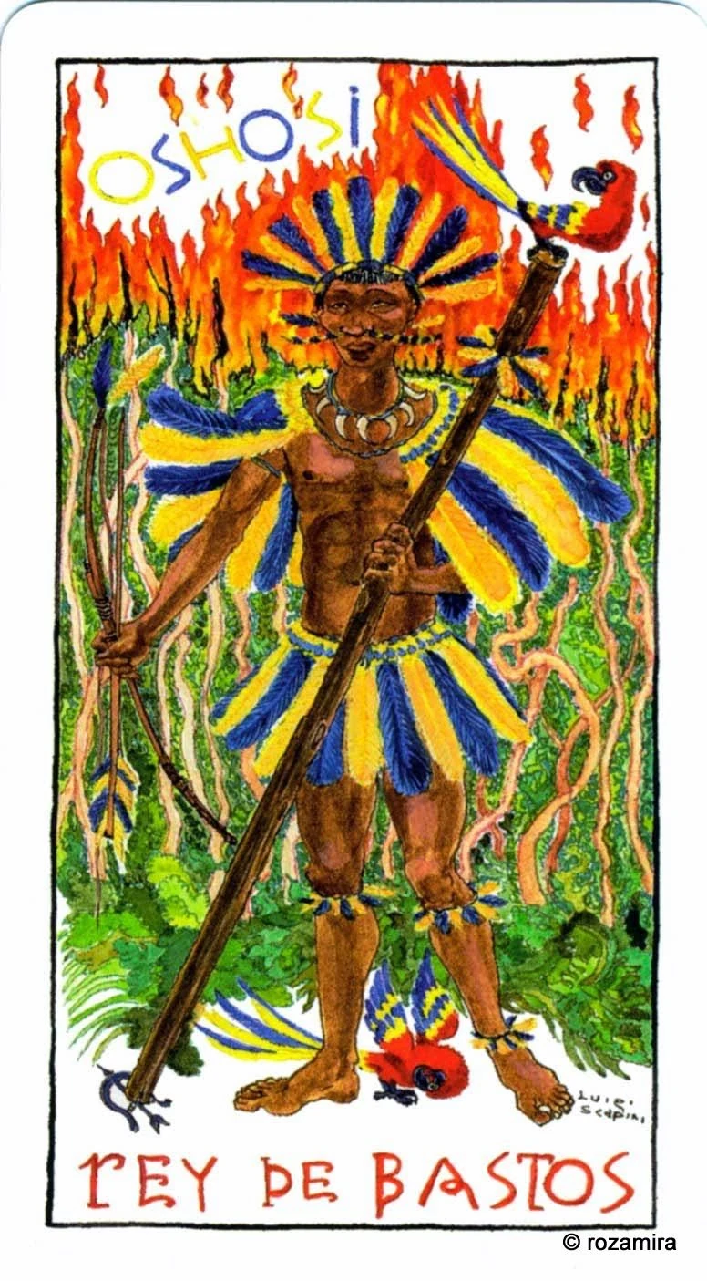 Rey de Bastos from Tarot Lukumi
