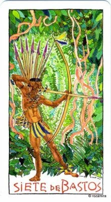 Siete de Bastos - Tarot Lukumi - Luigi Scapini