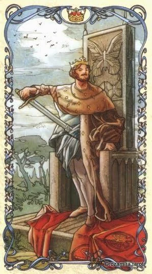 King of Swords card from the Tarot Mucha deck