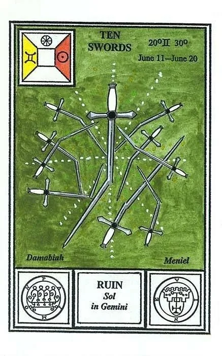 10 of Swords - Tarot of Ceremonial Magick - Tarot Deck by Lon Milo DuQuette