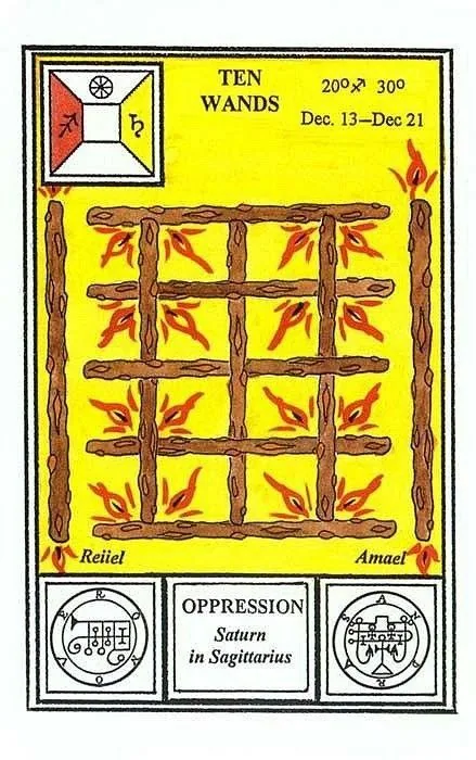 10 of Wands - Tarot of Ceremonial Magick - Tarot Deck by Lon Milo DuQuette