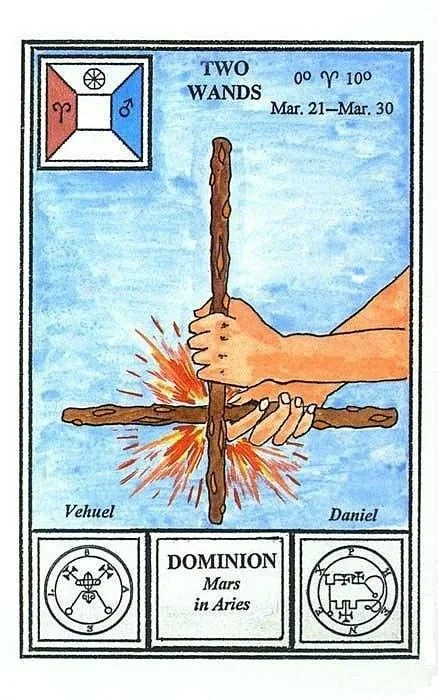 2 of Wands - Tarot of Ceremonial Magick - Tarot Deck by Lon Milo DuQuette