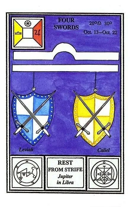4 of Swords - Tarot of Ceremonial Magick - Tarot Deck by Lon Milo DuQuette
