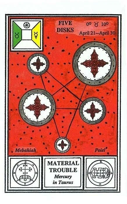 5 of Disks - Tarot of Ceremonial Magick - Tarot Deck by Lon Milo DuQuette