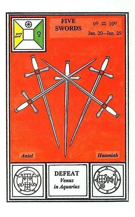 5 of Swords - Tarot of Ceremonial Magick - Tarot Deck by Lon Milo DuQuette